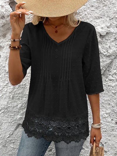 Zyra Oslo | Romantisk topp med blondekant og strukturdetaljer