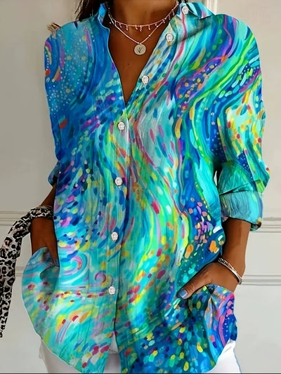 Zyra Oslo | Kunstnerisk Skjortebluse med Fargerikt Mønster