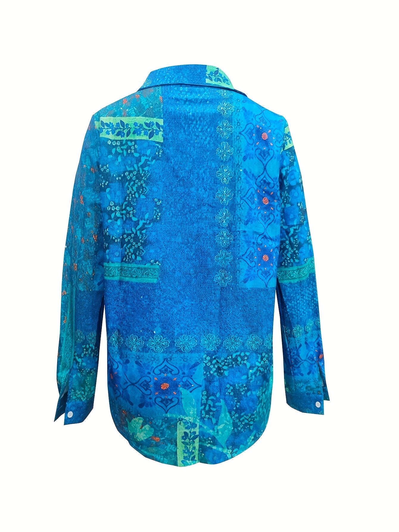 Zyra Oslo | Skjortebluse med kunstnerisk blåmønster