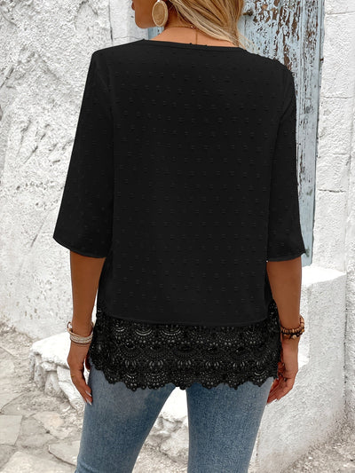 Zyra Oslo | Romantisk topp med blondekant og strukturdetaljer