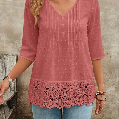 Zyra Oslo | Romantisk topp med blondekant og strukturdetaljer